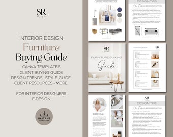 Interior Design Furniture Buying Client Guide Template | Design Tips | Decor Product Shopping List | Mood Board | E-Design for Designers