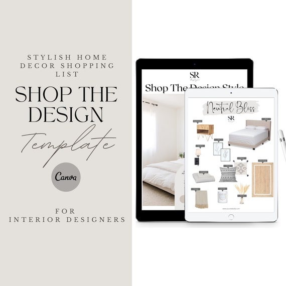 Home Decor Product Shopping List Template for Interior Designers