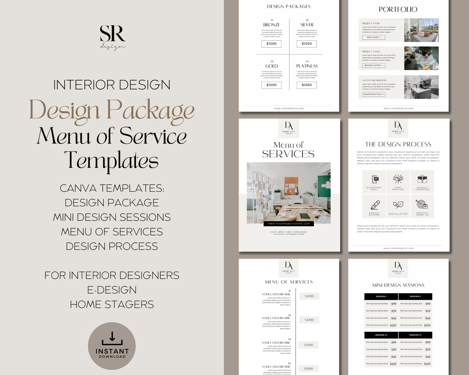 Interior Design Services Guide Template | Client Booking & Portfolio ...