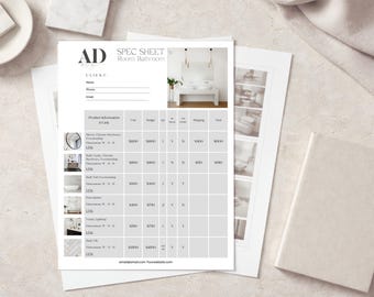 Flujo de trabajo para la especificación de productos de diseño de interiores, fichas técnicas de materiales y mobiliario.