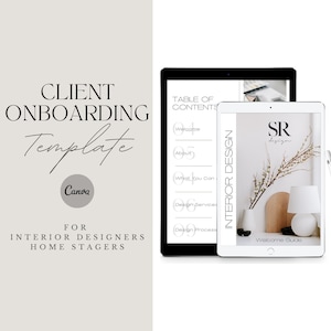 Modern Interior Design Client Welcome Packet Service Menu | Onboarding Editable Business Template | Moodboard