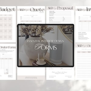 Interior Design Business Forms Bundle | Template Kit: Quote, Client Forms, Invoices, Budget, Project Proposals & More!