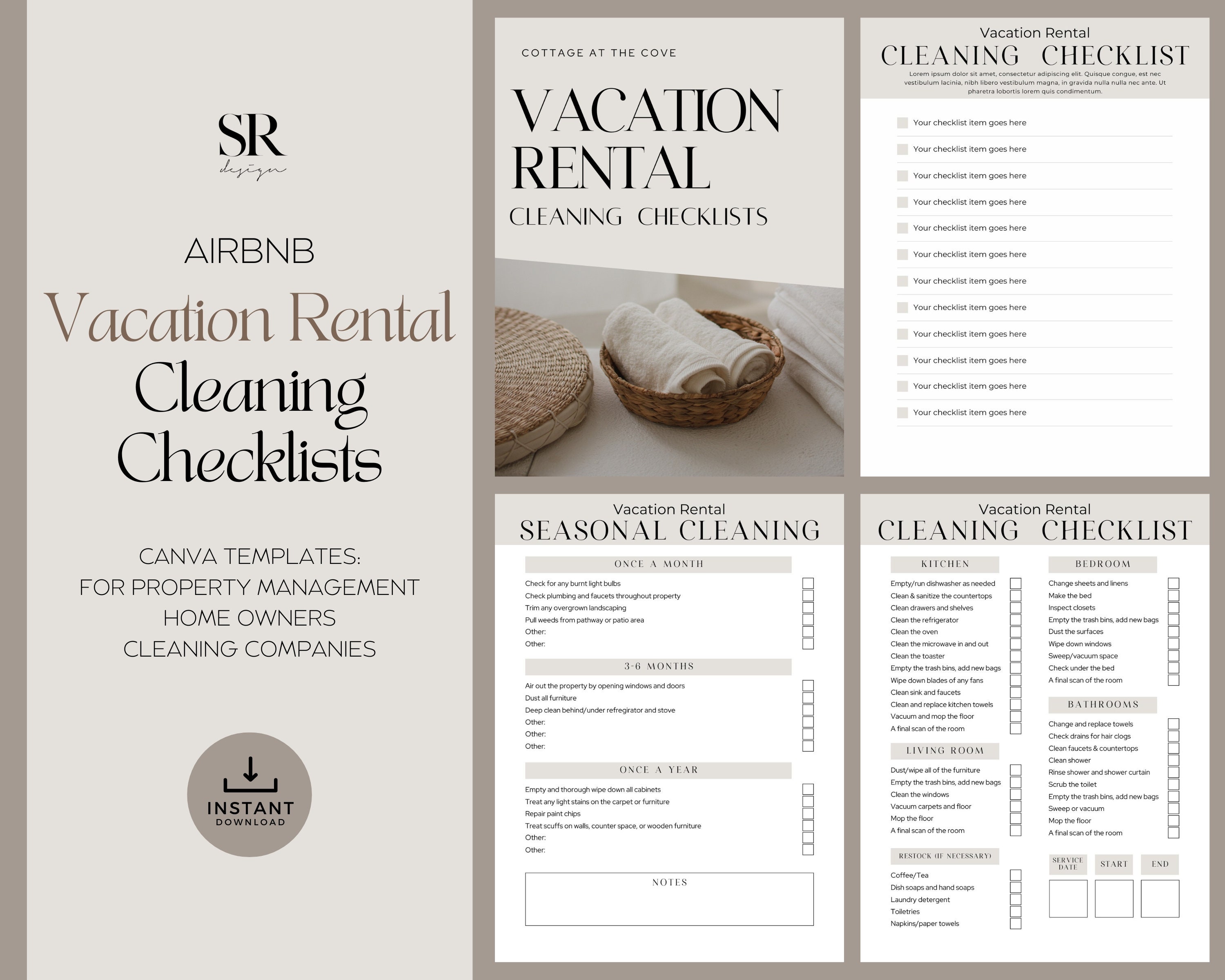 Vacation Rental Checklist.pdf Airbnb Cleaning Checklists & Property Management Template – Vacation ...