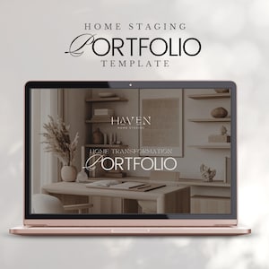 Portfólio de transformação de Home Staging | Modelo de apresentação de cliente editável para designers de interiores, home stagers e imobiliárias