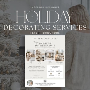 Holiday Decorating Services Flyer Template for Interior Designers – Christmas and Holiday Marketing