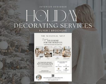 Holiday Decorating Services Flyer Template for Interior Designers – Christmas and Holiday Marketing