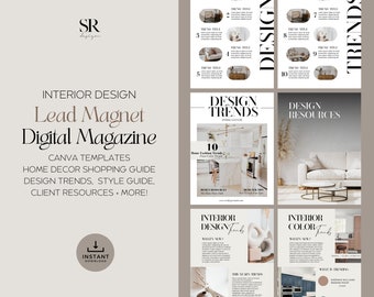Interior Design Digital Lead Magnet E-Magazine, Home Decor Buying Style Trend Guide, Decor Product Shopping List for Interior Designers