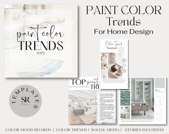 Interior Paint Color Trends Editable Template | Social Media Home Decor | Interior Design | Home Staging | Realtor