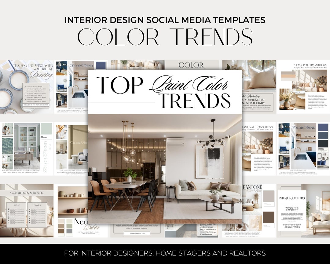 Interior Design Social Media Bundle - Interior Paint Color Trend Social ...