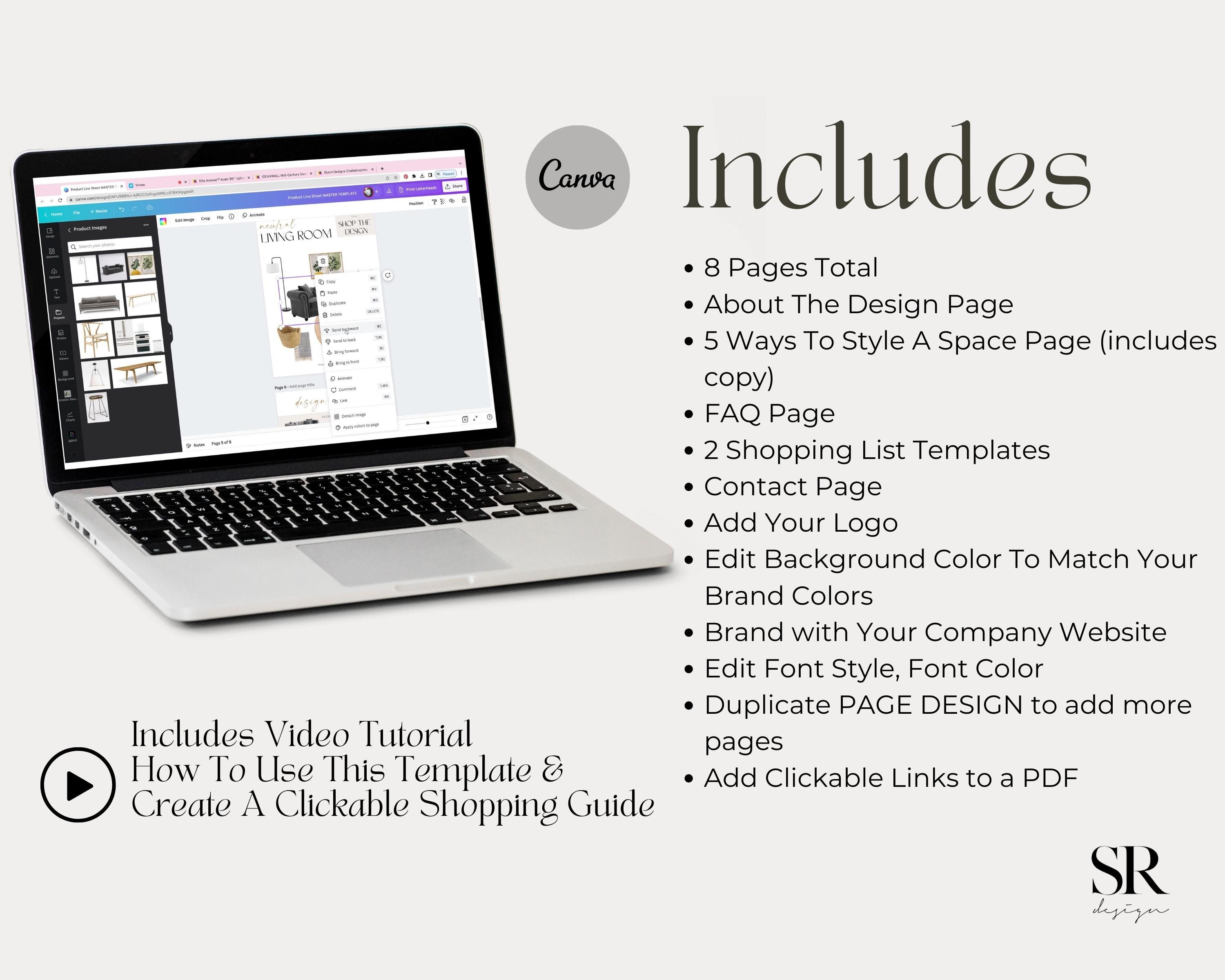 Home Decor Shopping List Template for Interior Designers Etsy