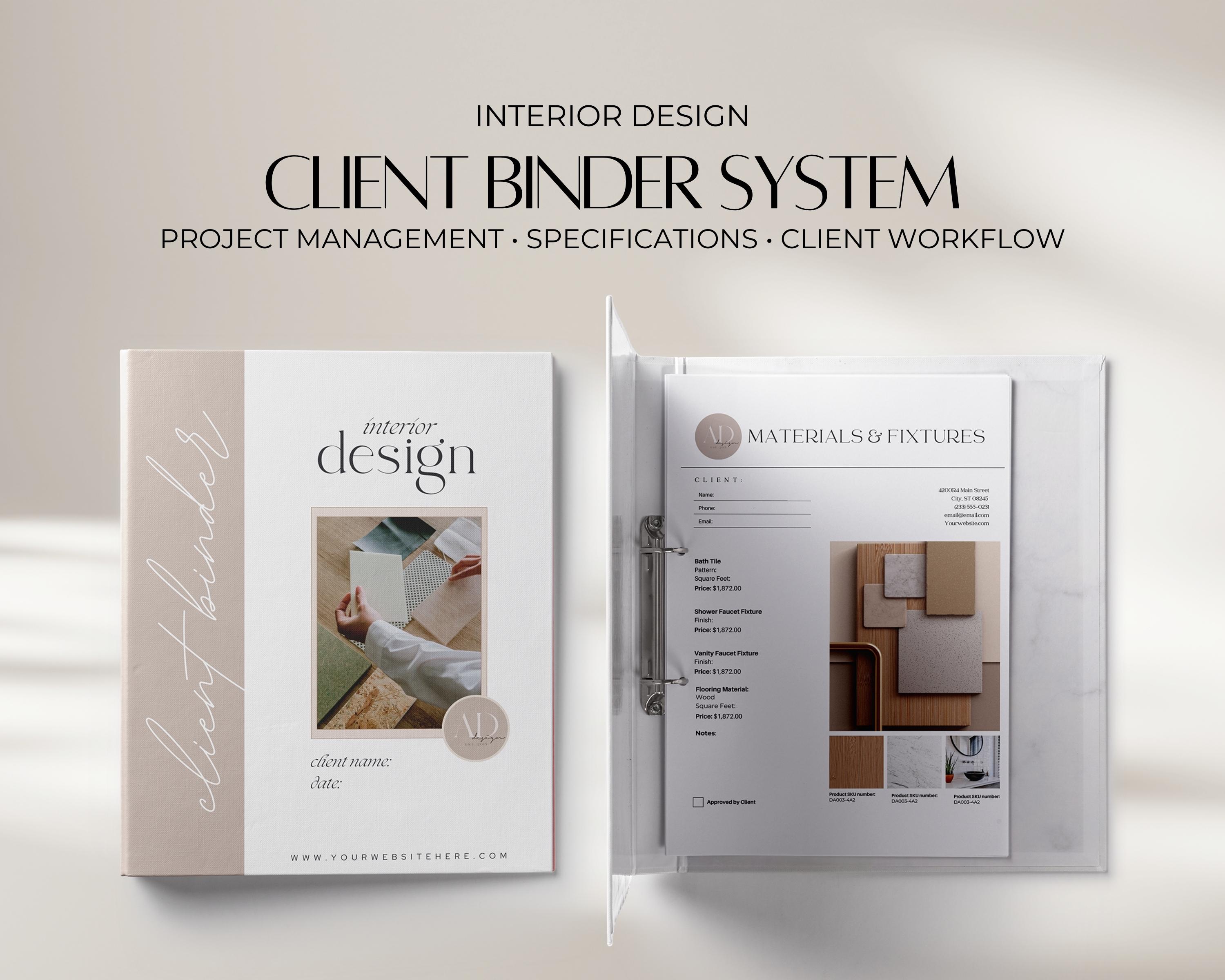 Interior Design Client Binder System, Project Management ...
