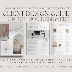 PLR Lead Magnet Template - Shop the Design: Editable Style Guide & Mood Board Template | E-Design Template for Interior Designers