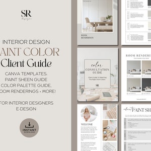 Client Paint Color Consultation Guide | Canva Template for Interior Designers, Virtual E-Design, Home Stagers, Realtors | Lead Magnet