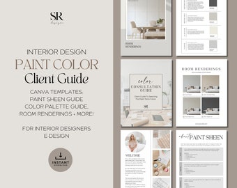 Client Paint Color Consultation Guide | Canva Template for Interior Designers, Virtual E-Design, Home Stagers, Realtors | Lead Magnet