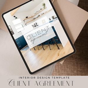 Interior Design Client Agreement with Terms of Service, Design Project Client Business Contract, Policies, FAQ, Business Template