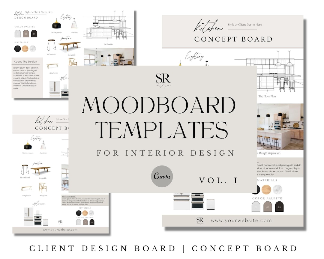 Moodboard Template, Home Decor Product Design Concept, Style Boards for ...