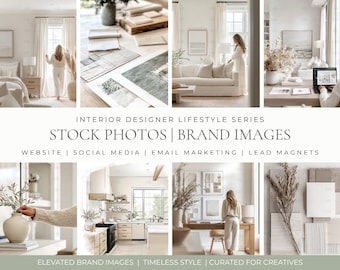 Interior Design Content & Branding Image Library, Neutral Lifestyle Photos for Marketing