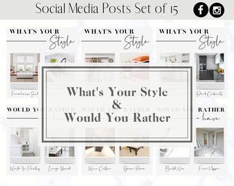 Would You Rather & What's Your Style Social Media Engaging Questions - Interior Designer, Real Estate Marketing, Home Staging