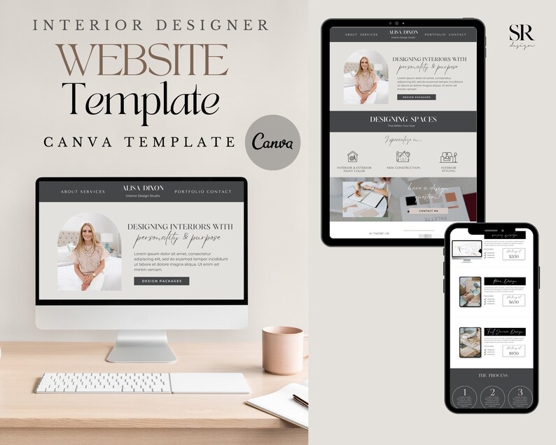 Interior Design Website Template | Portfolio & Services Sales Page for Designers, Decorators and Home Stagers image 4