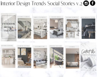 Design Trends Social Instagram & Facebook Interior Design Stories v.2 - Interior Designer Marketing, Home Staging