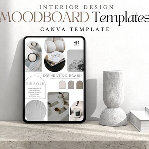Kit de plantillas de moodboard de diseño de interiores / Concepto de diseño de decoración del hogar / Tablero de estilo / Para diseñadores de interiores / Tablero de moodboard digital / Imprimible