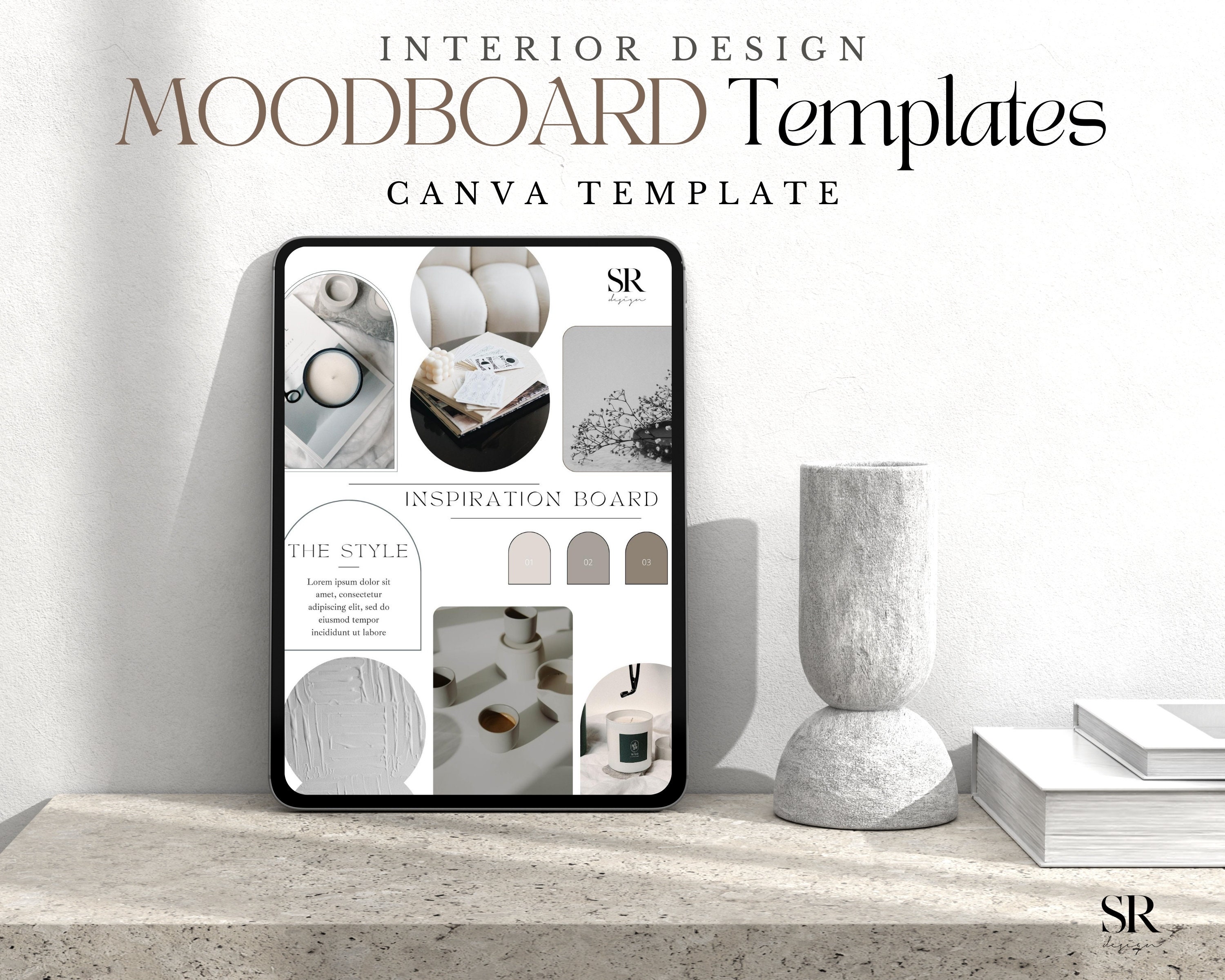 Interior Design Moodboard Template Kit | Home Decor Design Concept ...