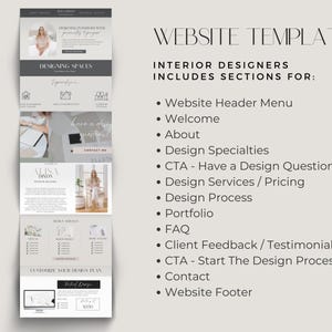 Interior Design Website Template | Portfolio & Services Sales Page for Designers, Decorators and Home Stagers image 2