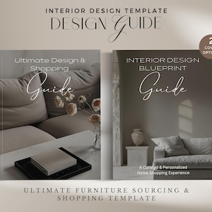 PLR Furniture Sourcing & Shopping Template for Interior Designers. Includes Moodboard, Product Shopping Lists, Design Tips, Client Guide