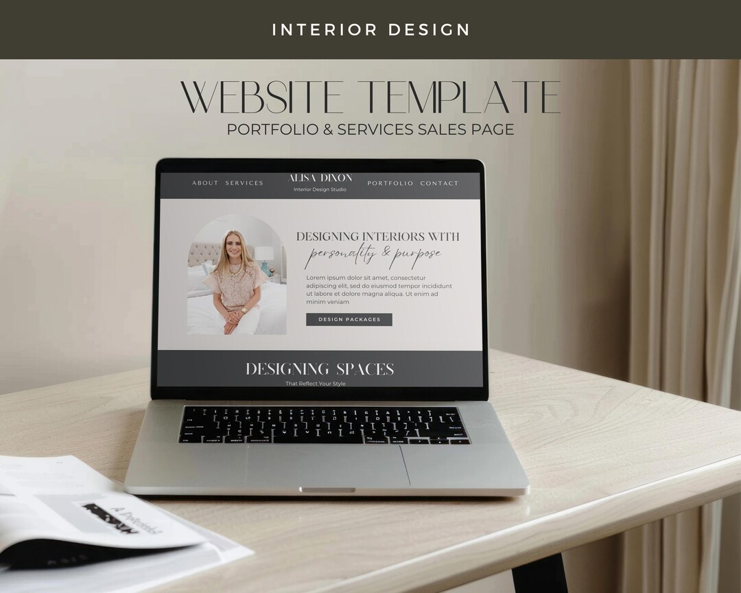 Interior Design Website Template | Portfolio & Services Sales Page for ...