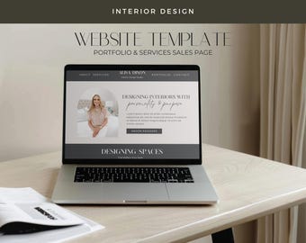 Interior Design Website Template | Portfolio & Services Sales Page for Designers, Decorators and Home Stagers