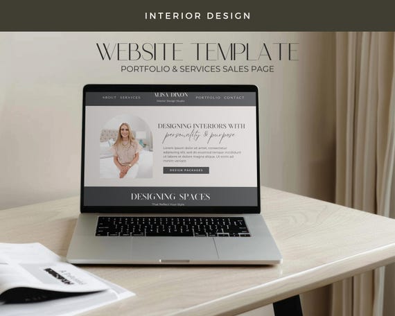Interior Design Website Template | Portfolio & Services Sales Page for Designers, Decorators and Home Stagers