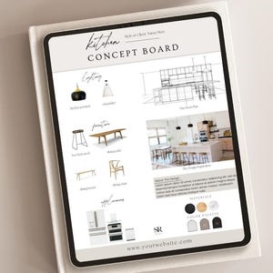 Plantilla de moodboard de diseño de interiores, tablero de estilo conceptual de diseño de productos de decoración del hogar, diseño electrónico/tamaño para LTK, redes sociales y presentaciones