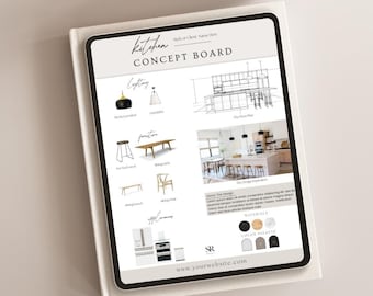 Interior Design Moodboard Template, Home Decor Product Design Concept Style Board, E-Design | sized for LTK, Social Media & Presentations