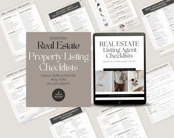 Real Estate Checklist Templates for Listing Agents - Essential Realtor Productivity Task Management for Sellers Agents | Checklist Toolkit