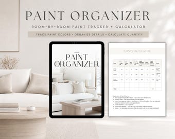 Home Paint Organizer & Calculator | Room-by-Room Paint Tracker (Digital Workbook)