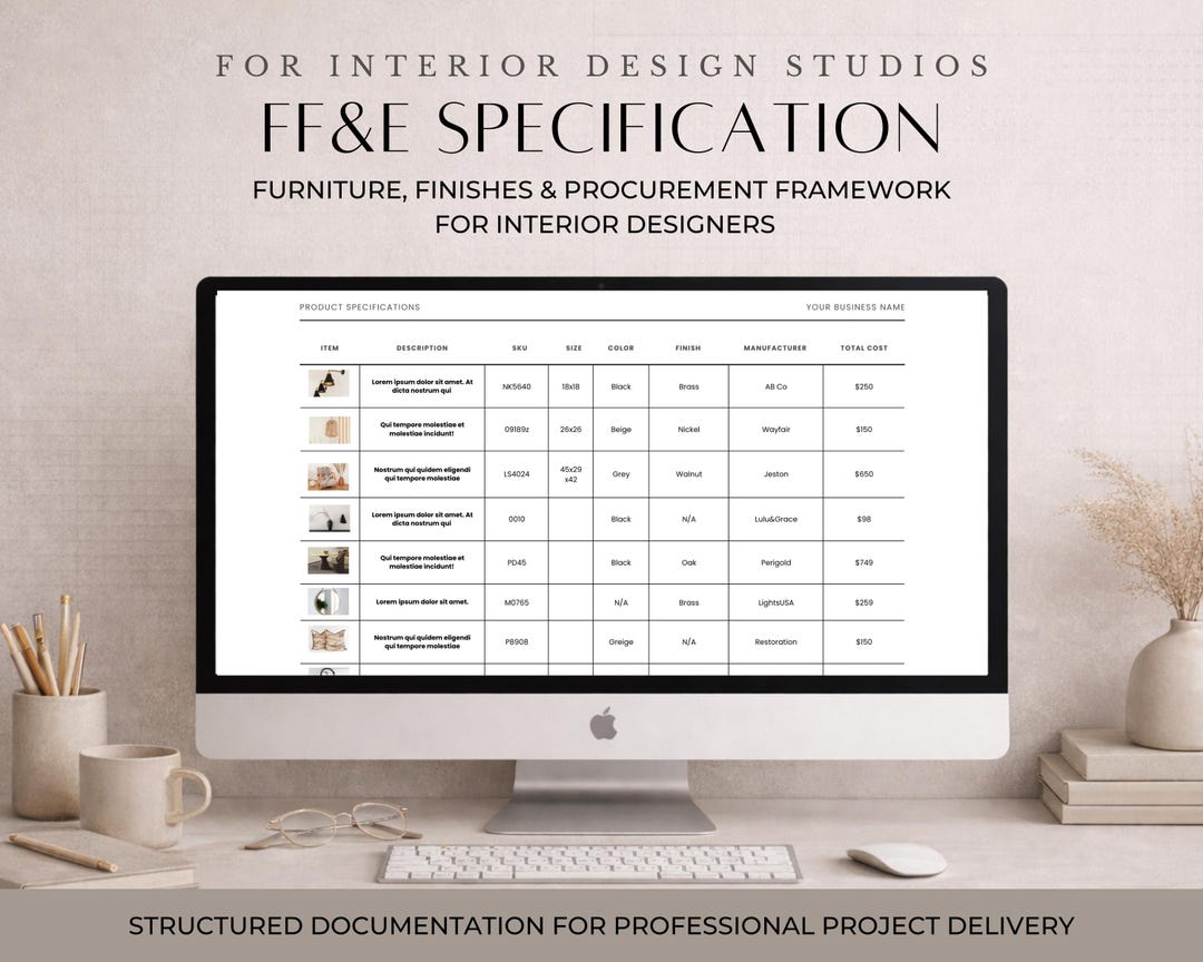 Interior Design FF&E Specification System | Furniture and Finishes ...