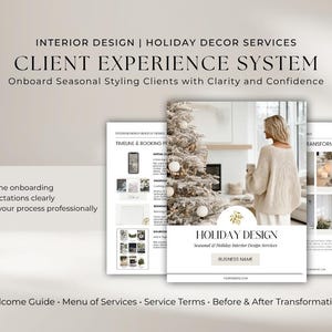 Holiday Decorating Client Onboarding System, Interior Designer Christmas Styling Welcome Guide