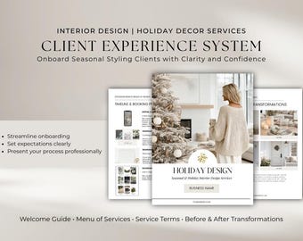 Holiday Decorating Client Onboarding System, Interior Designer Christmas Styling Welcome Guide