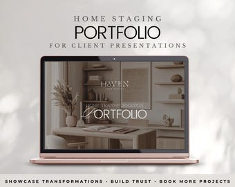 Portafolio de Home Staging para Presentaciones a Clientes / Plantilla de Estudio de Caso Antes y Después para Conseguir Más Proyectos
