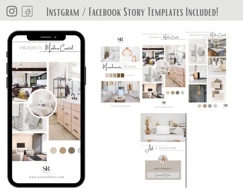 Interior Design Social Media Templates | Moodboards, Home Decor Design ...