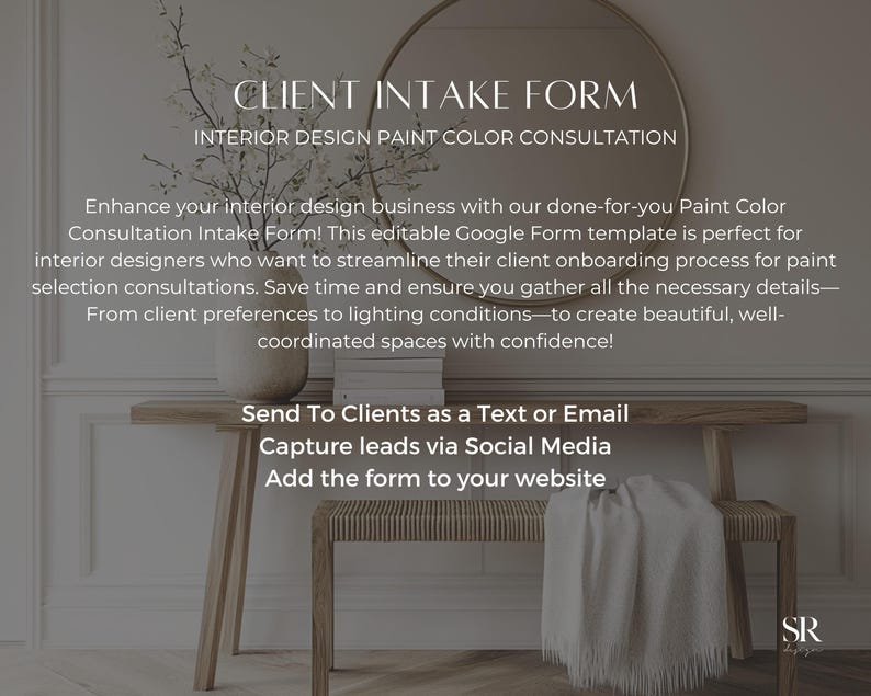 Interior Design Client Intake Form for Paint Color Consultations ...