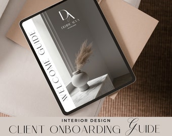 Modern Interior Design Client Welcome & Onboarding | Editable Business Template | Moodboard, Design Concept  and Menu of Services Included