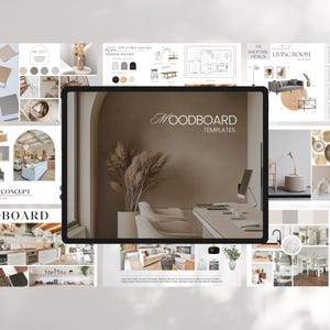 Kit de moodboard / Tablero conceptual de diseño de decoración del hogar / Presentación para clientes / Portafolio / Diseño electrónico / Lista de compras de productos de decoración del hogar / Presentación