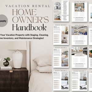 Vacation Rental Staging Guide Template, Home Owner's Manual, Property Management Checklists, Inventory, Cleaning Checklists + More