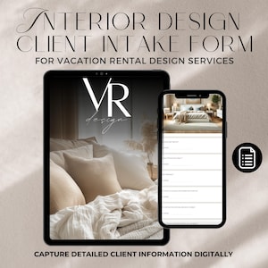 New Client Intake Form - Vacation Rental Design Questionnaire - Interior Designer Discovery Call Template, Google Form