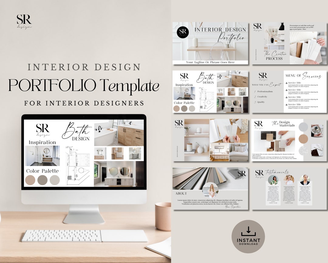 Interior Design Portfolio Presentation Template | Design Process, Home ...