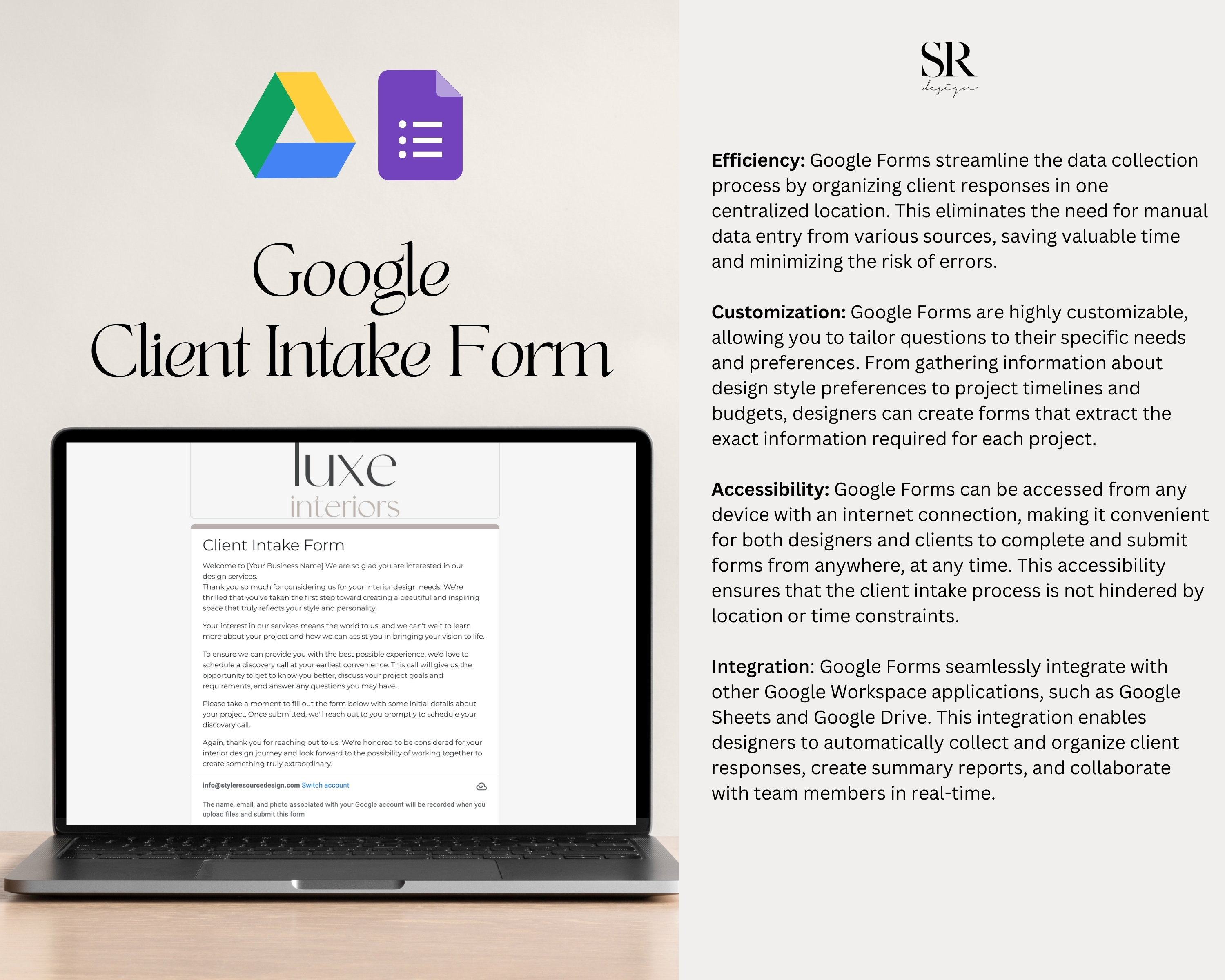 Interior Design Client Intake Form - Fillable Google Form and Canva ...