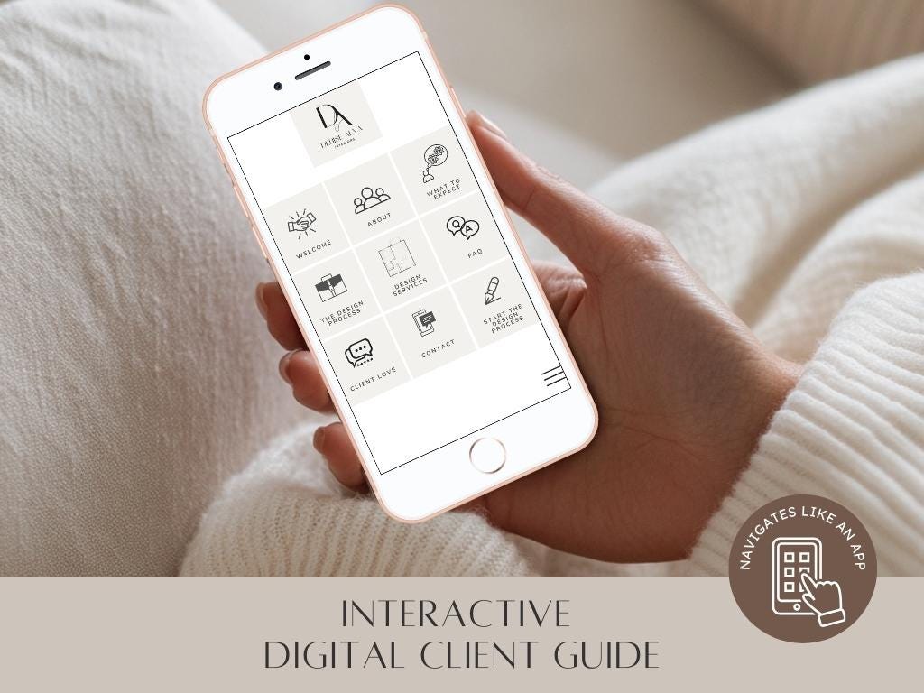 Interactive Digital Interior Design Client Guide - Mobile Friendly & Customizable Template