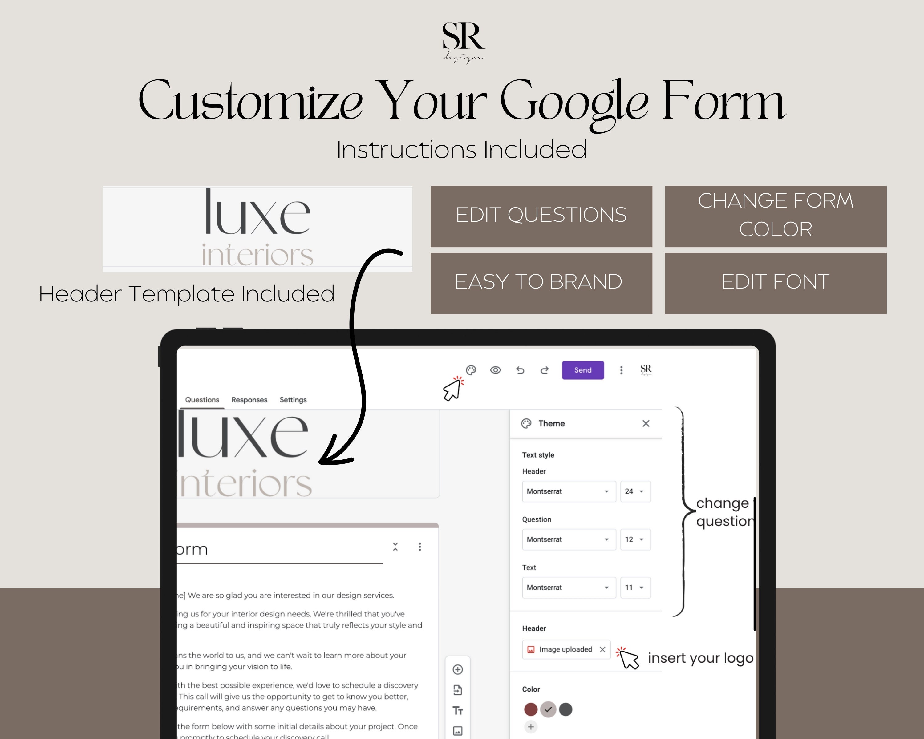 Interior Design Client Intake Form - Fillable Google Form and Canva ...