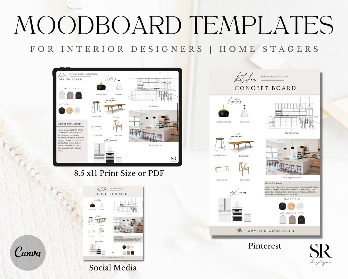 Moodboard Template Home Decor Product Design Concept Style - Etsy